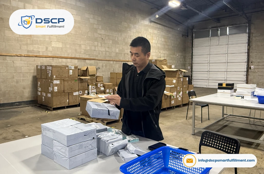 Shipping and fulfillment cost per order compared between a US warehouse and direct-from-China delivery for light e-commerce parcels